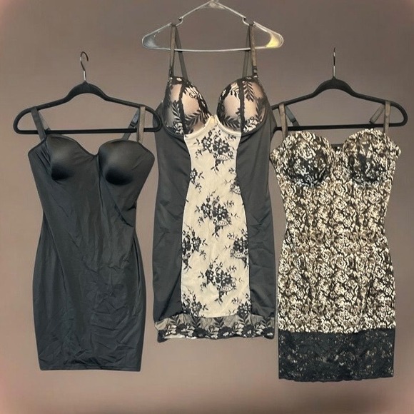 Heavenly Shapewear Other - Heavenly Shapewear Marilyn Monroe Slip Bundle 2X Black Lace Floral Leopard
